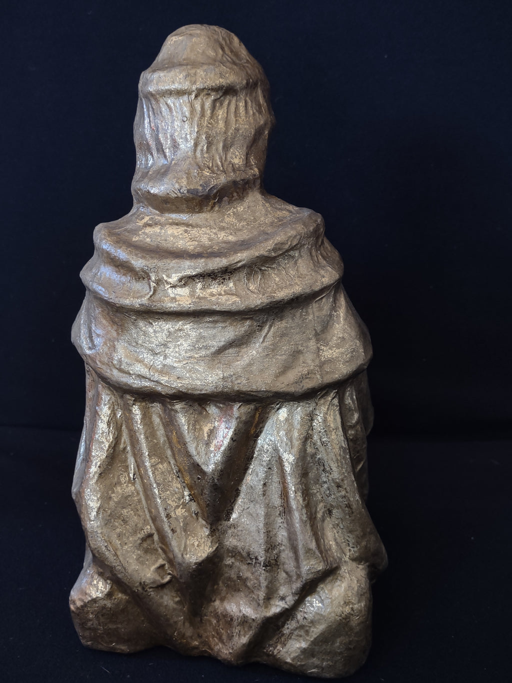 Vintage Christmas Paper Mache Gold Kneeling Wise Man (Lot 4817)