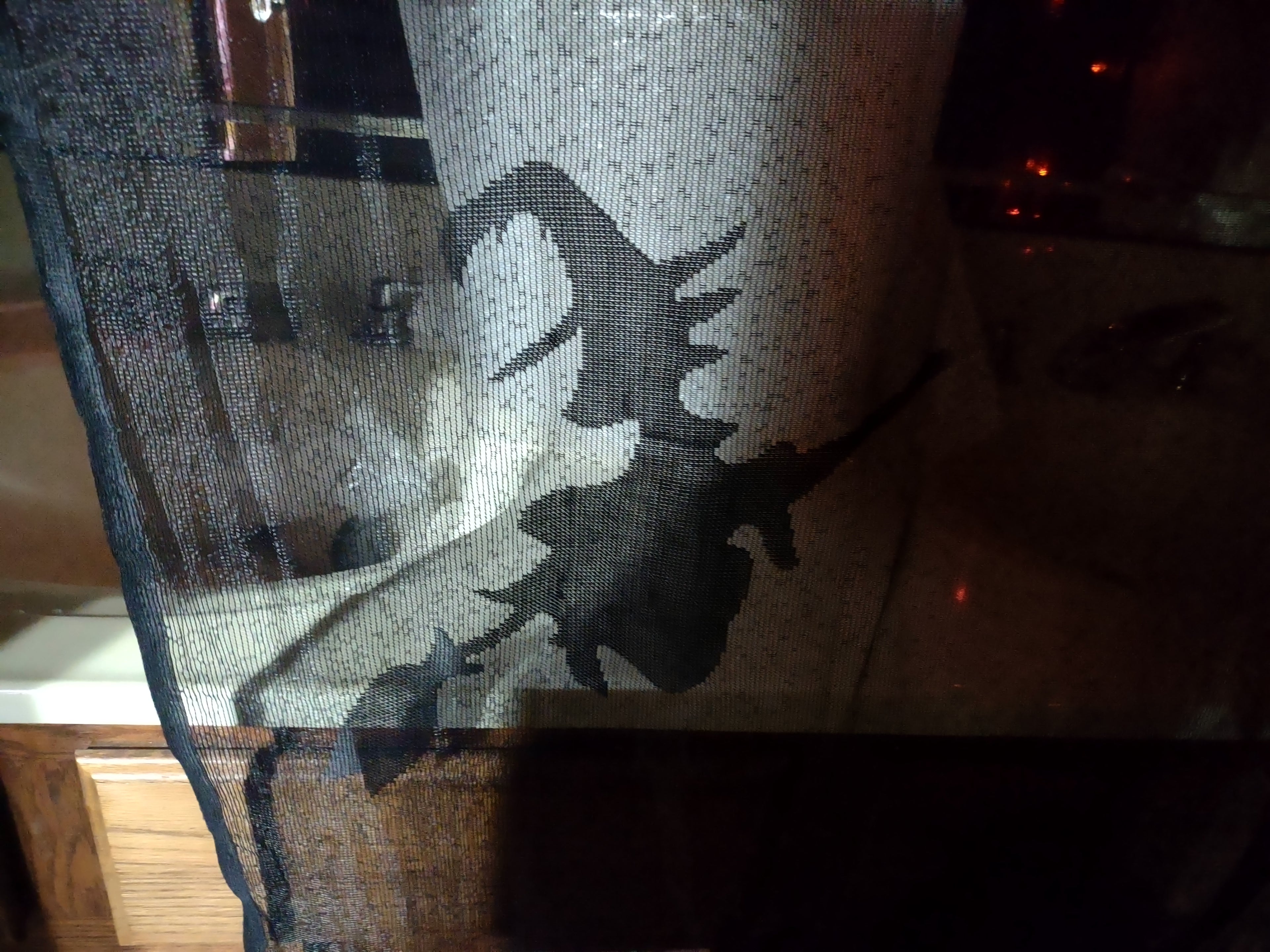 Halloween Light Up Black Curtain 84" x 50" Which Bat (lot 3100)
