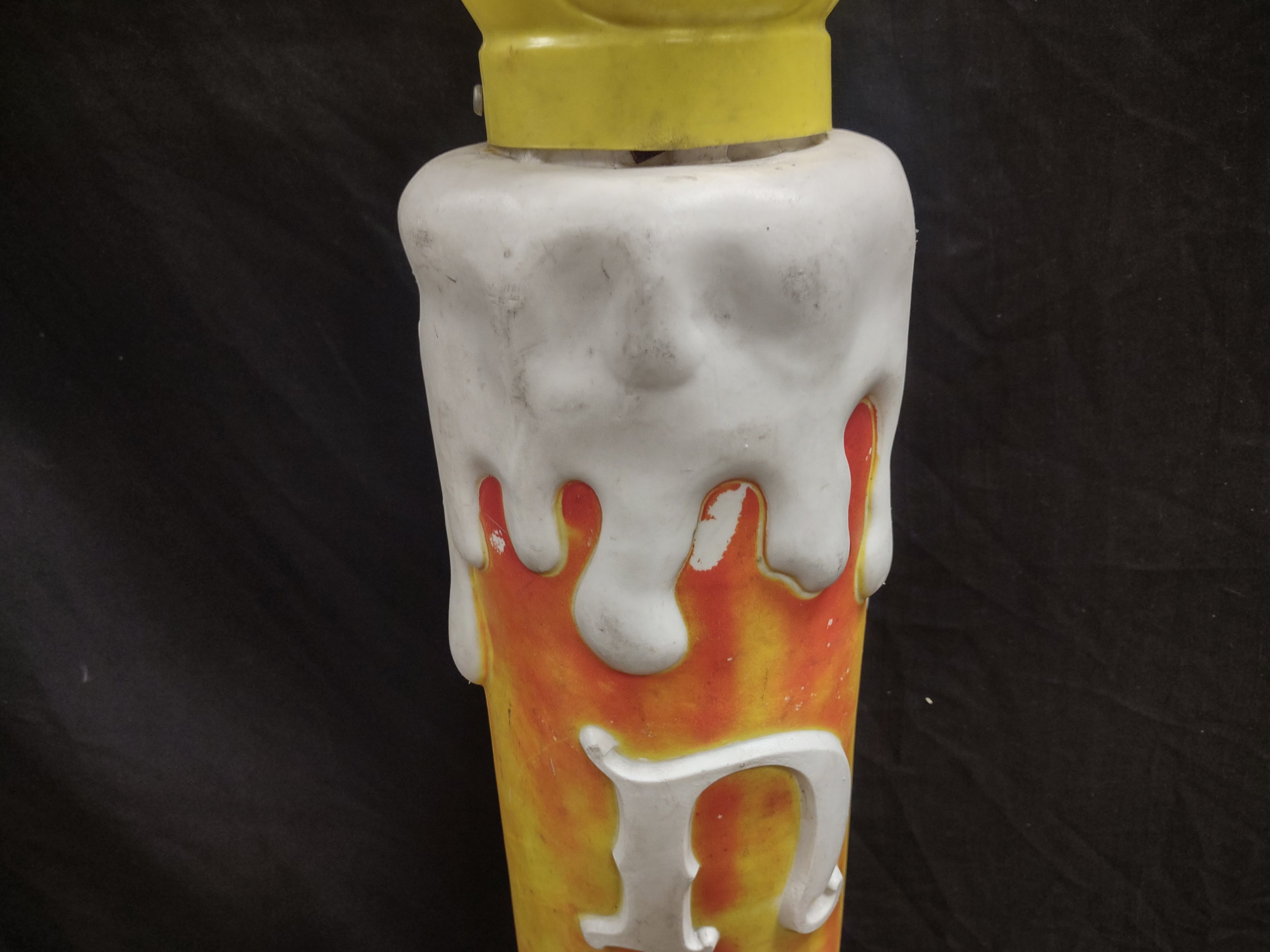 Vintage Christmas Blow Mold Candle Noel Light Up 40" Cracked Top (lot 2321)