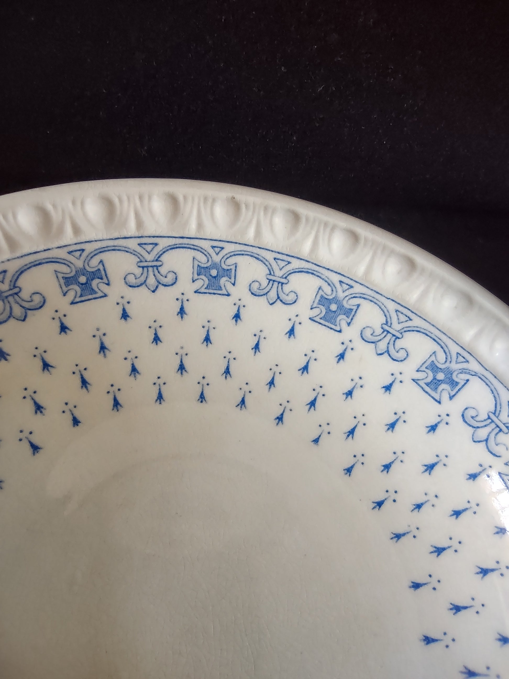 Vintage Copeland Spode Cereal Bowl Earthenware Blue Ermine Set Of 3 (Lot 5763)