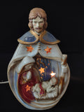 Vintage Lighted Ceramic Joseph Mary Jesus Nativity Christmas (Lot 3615)