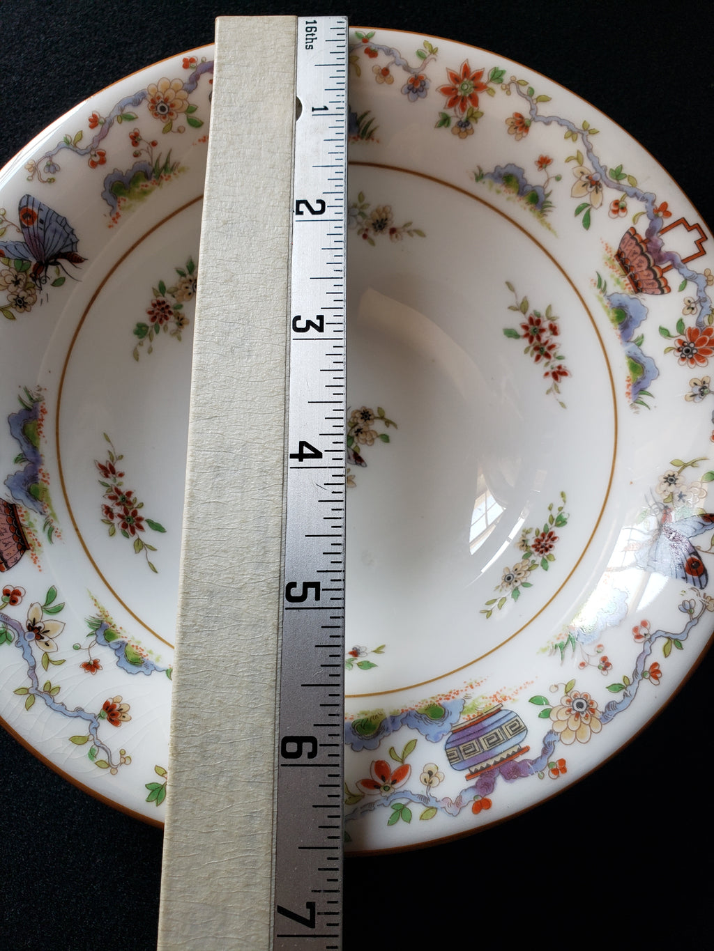 Vintage Royal Worcester Higgins Seiter Butterfly Bowl 6-3/4" (lot 2119)