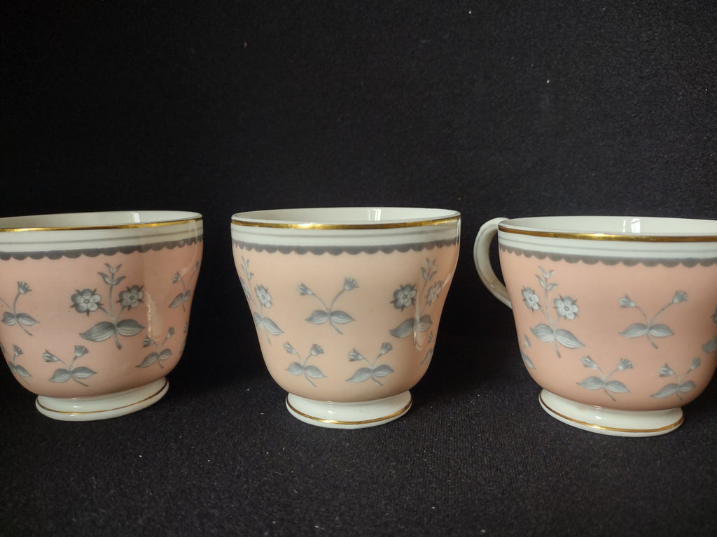 Wedgwood Pimpernel Pink Set of 3 Teacup ONLY Brown Stamp (lot 2767)