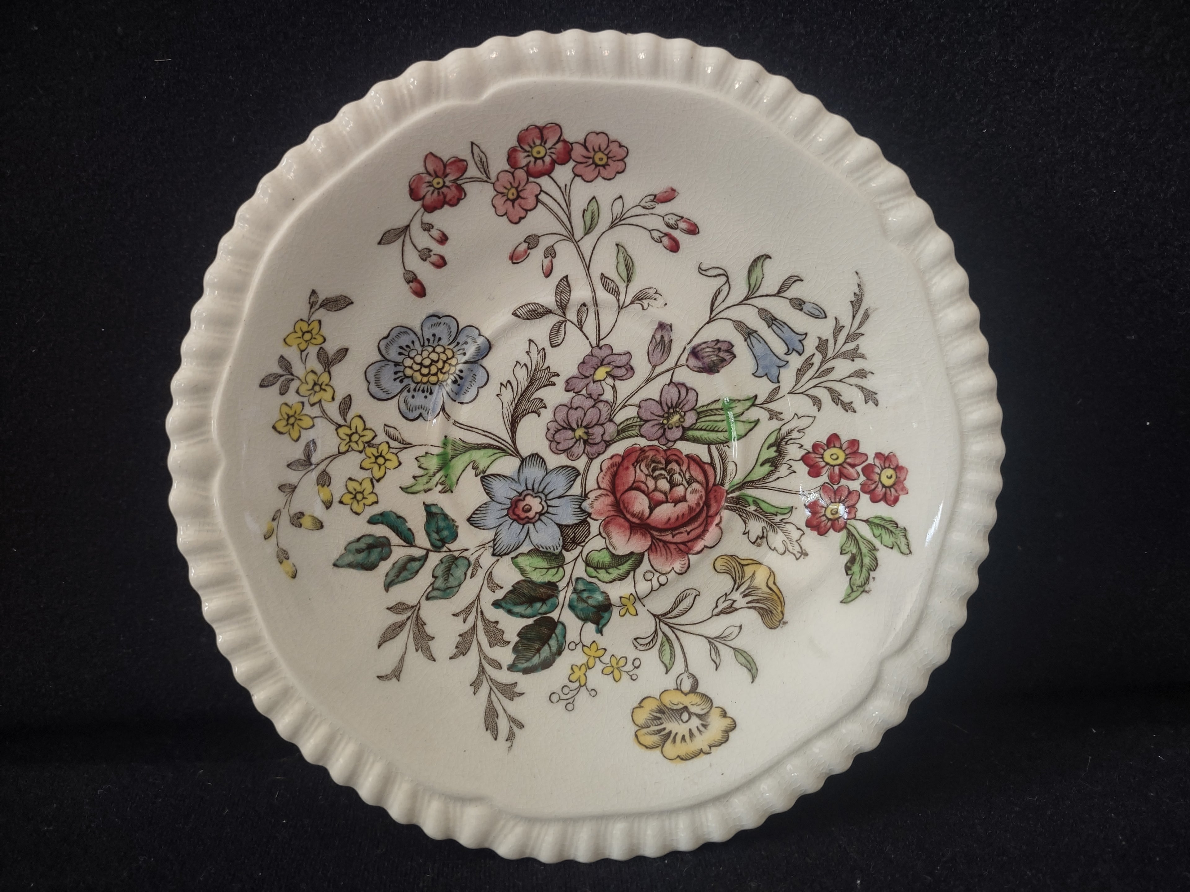 Vintage Spode English Countryside Romney Teacup Saucer Ironstone (lot 5780)