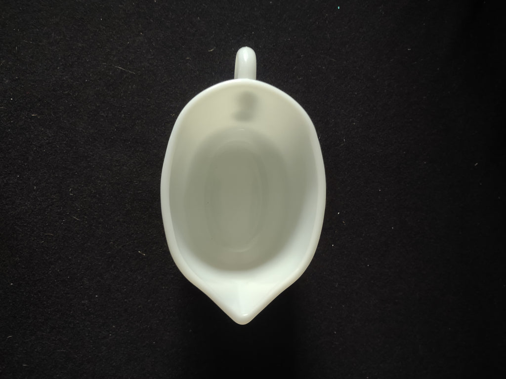Vintage Milk Glass Pyrex Gravy Boat Woodland Brown Flowers (Lot 5242)