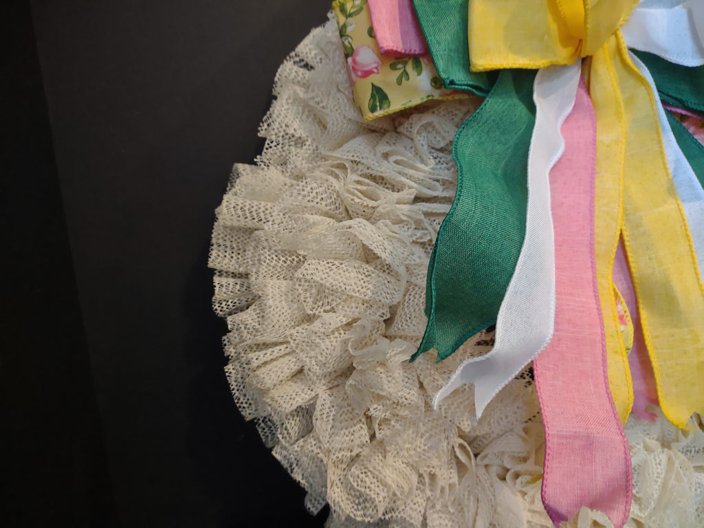 Front Door Wreath Mesh Decor Easter Spring (lot 1364)