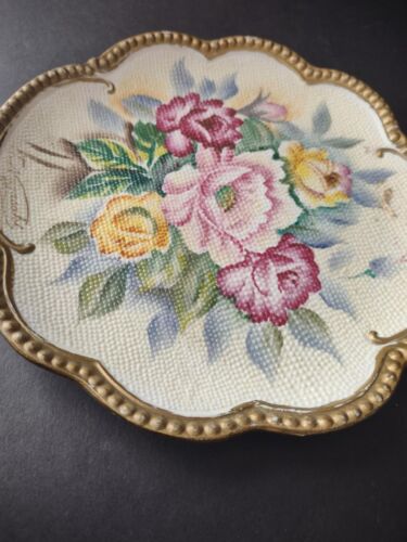 Japan Nagasaki Moriage Plate Rose (lot 754)