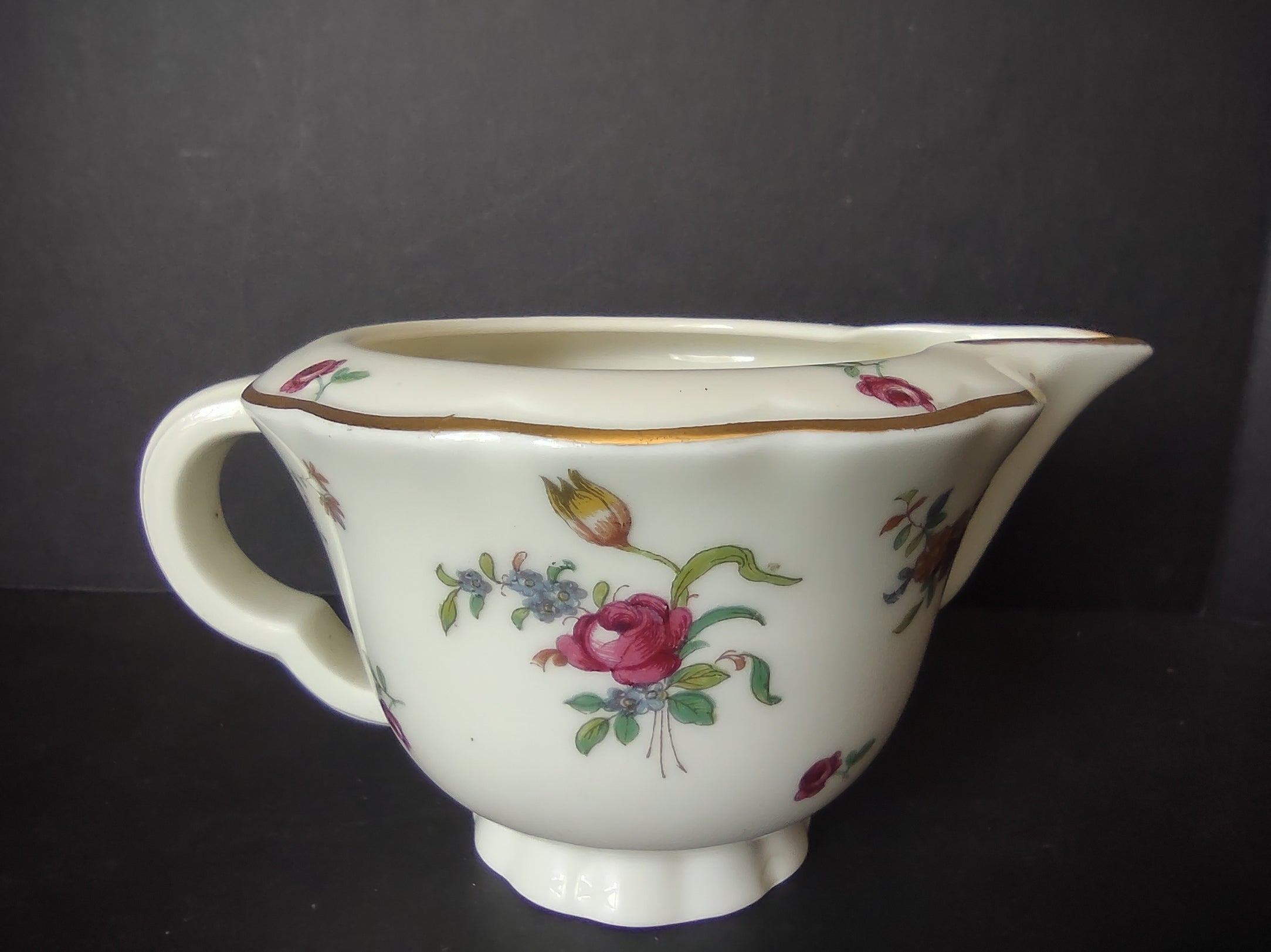 Haviland Limoges Creamer Pitcher Peony Flower Cream (lot 930)