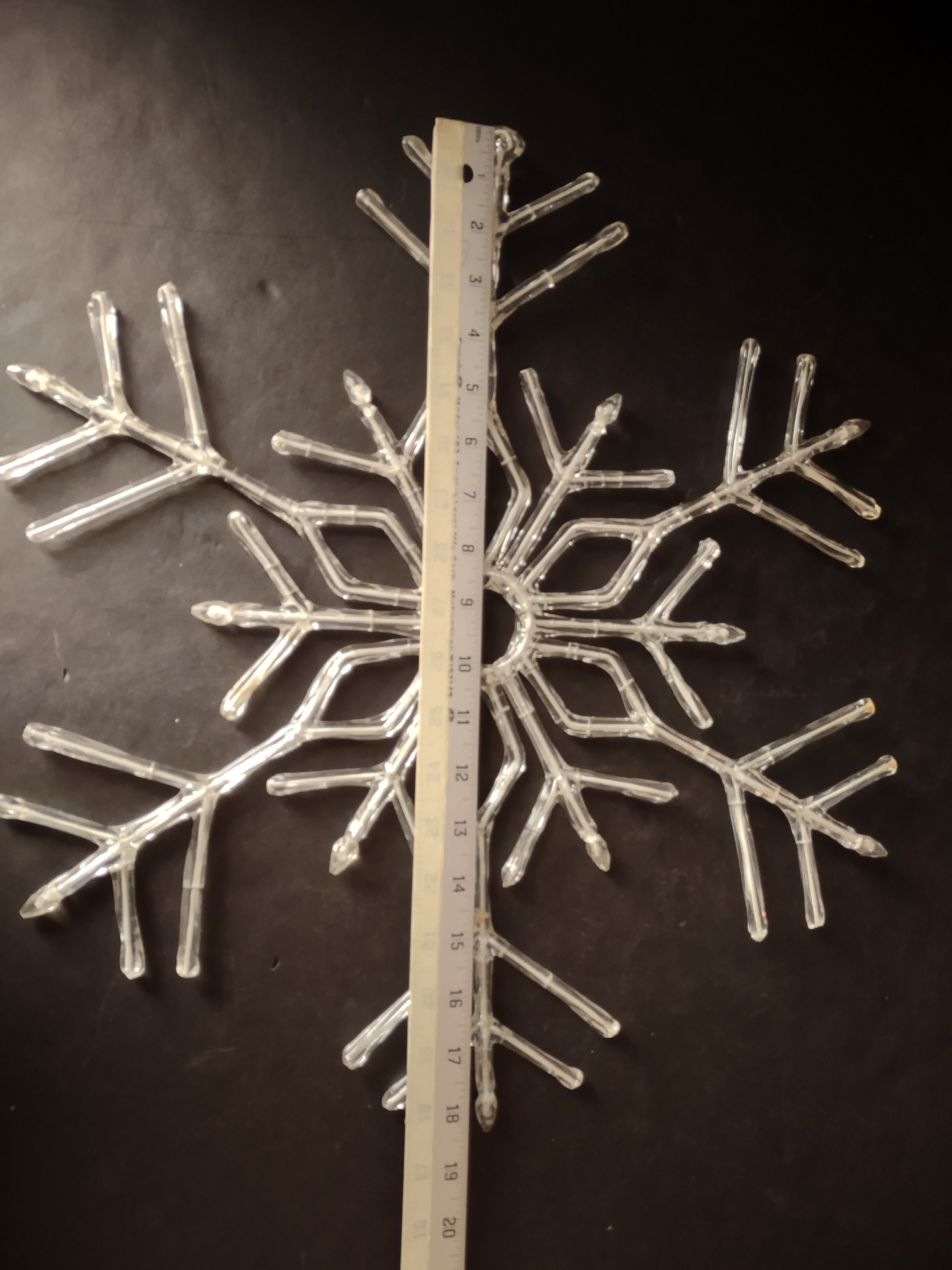 Vintage Christmas Plastic Snowflake 18" Set of 2 (lot 3340)