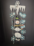 Christmas Winter Windchime Snowman 32" Snowflake (lot 3070j)