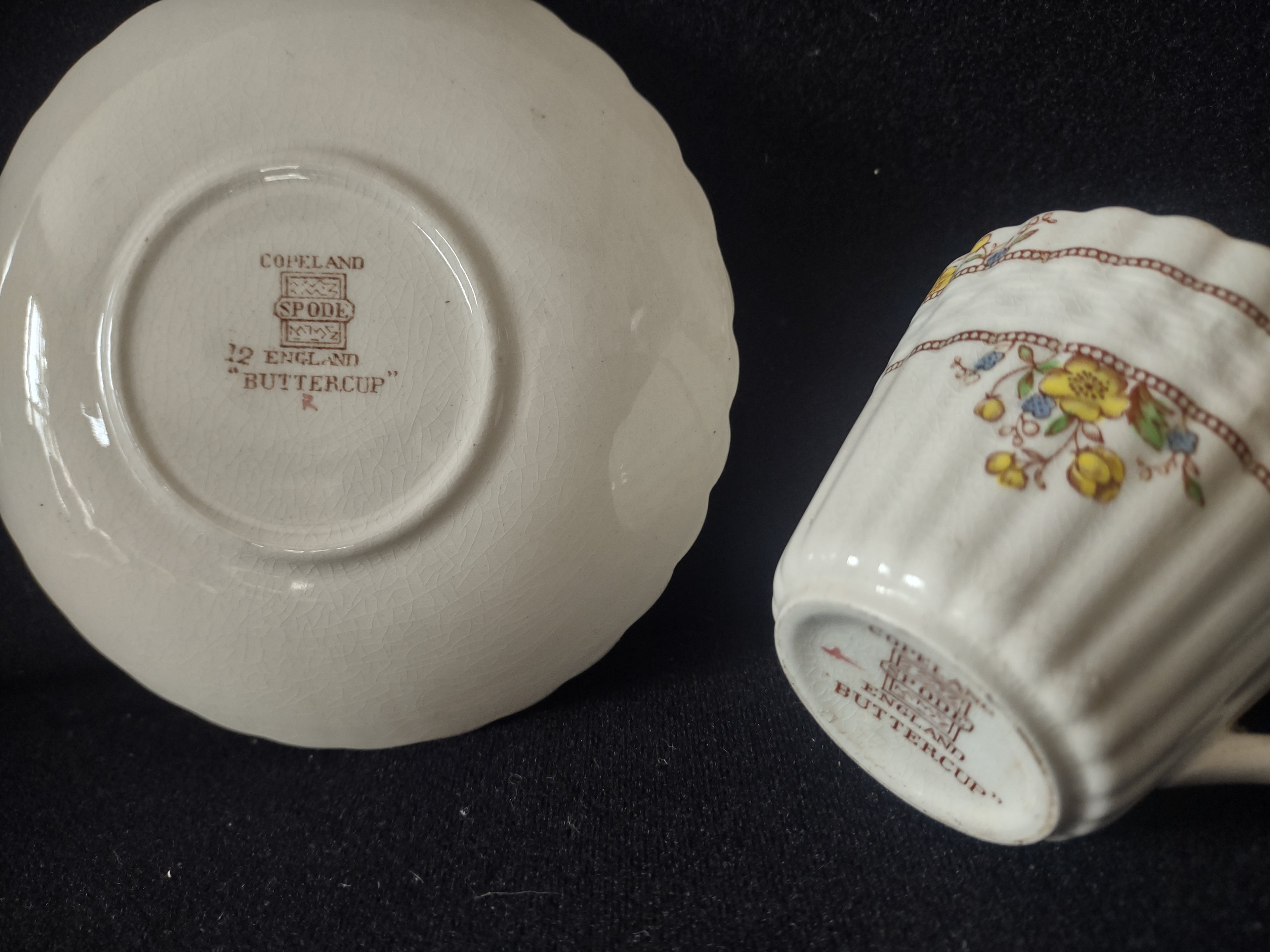 Vintage Spode Buttercup Demitasse Cup Saucer English Ironstone (lot 5745)