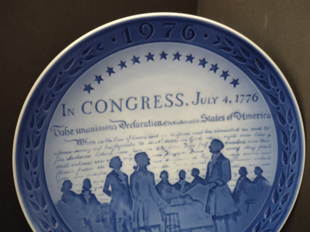 Royal Copenhagen Porcelain Declaration Independence Plate Blue White (lot 3090)