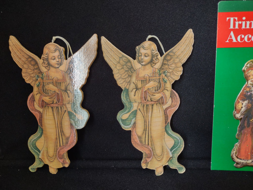 Set of 8 Christmas Ornament Angels Velvetouch (lot 1760)