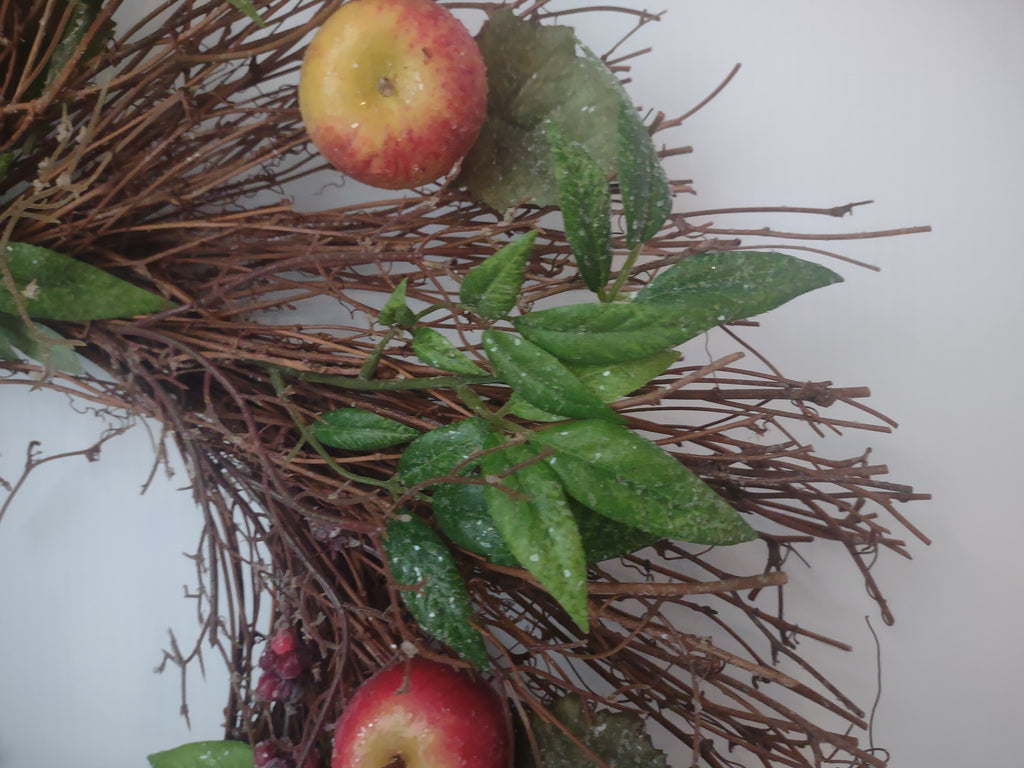 Vintage Harvest Farmhouse Cottage Primitive Artificial Apple Glittery (lot 1215)