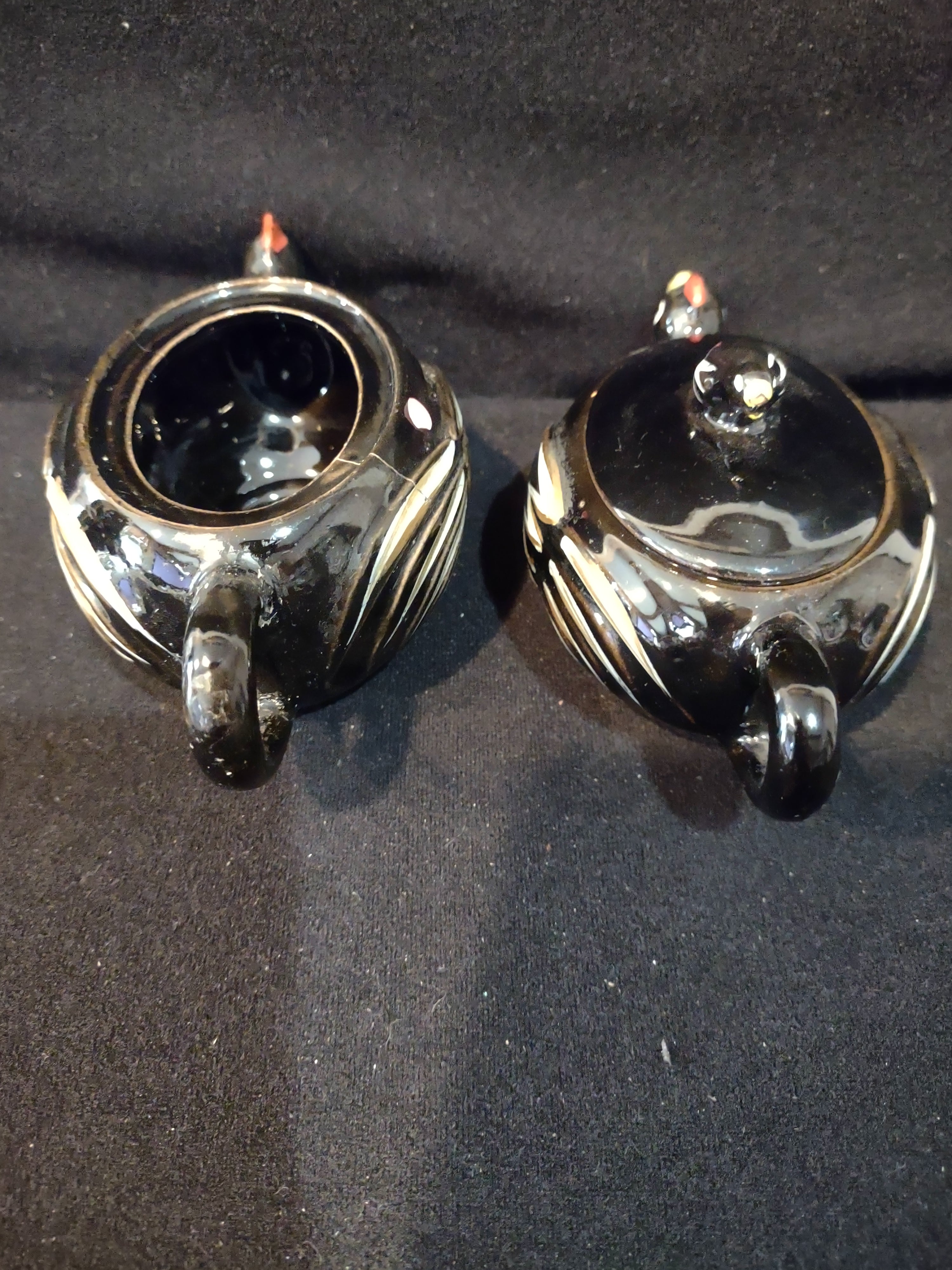 Vintage Stacking Chicken Teapot Creamer Sugar Bowl Set 1950s (Lot 3989)