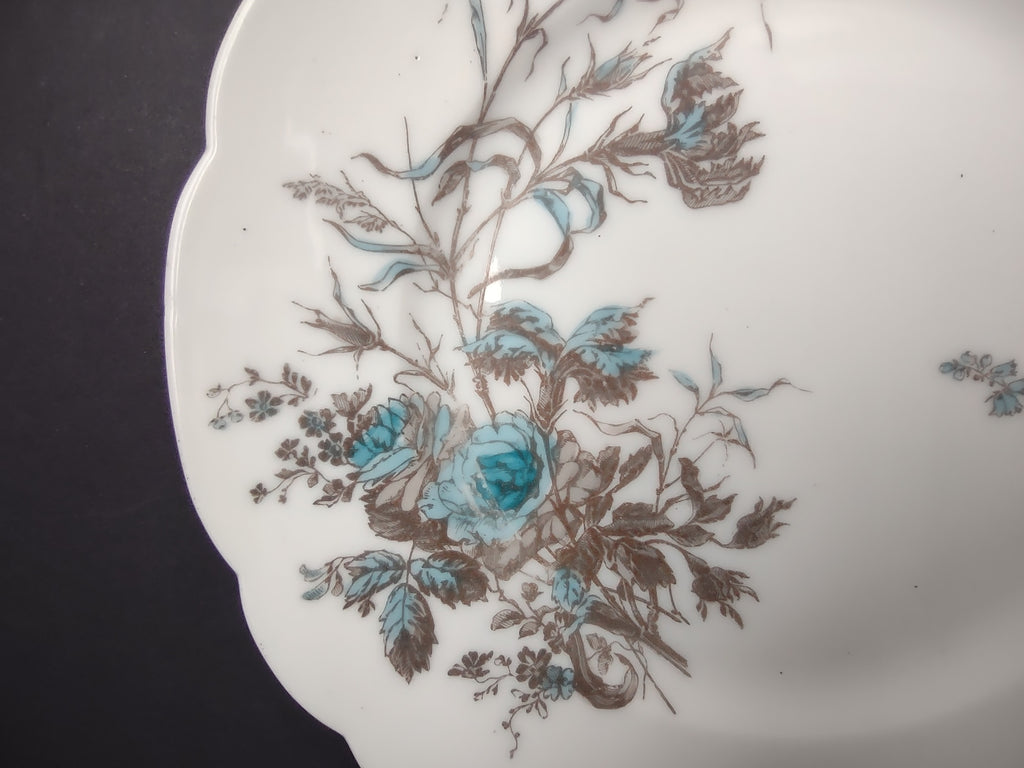 Antique Haviland Limoges Blue Flower Fern Luncheon/Salad Plate 8-1/2" (lot 958)