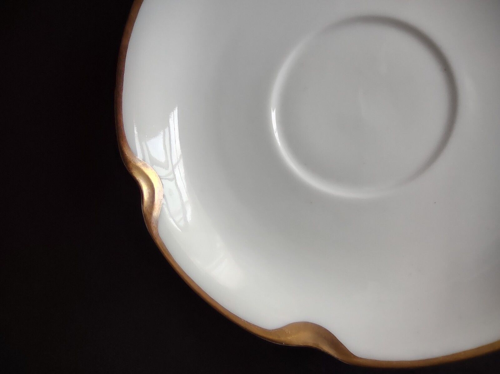 Haviland Limoges Silver Anniversary Gold Trim Saucer Plate 5-3/8" (lot 661)