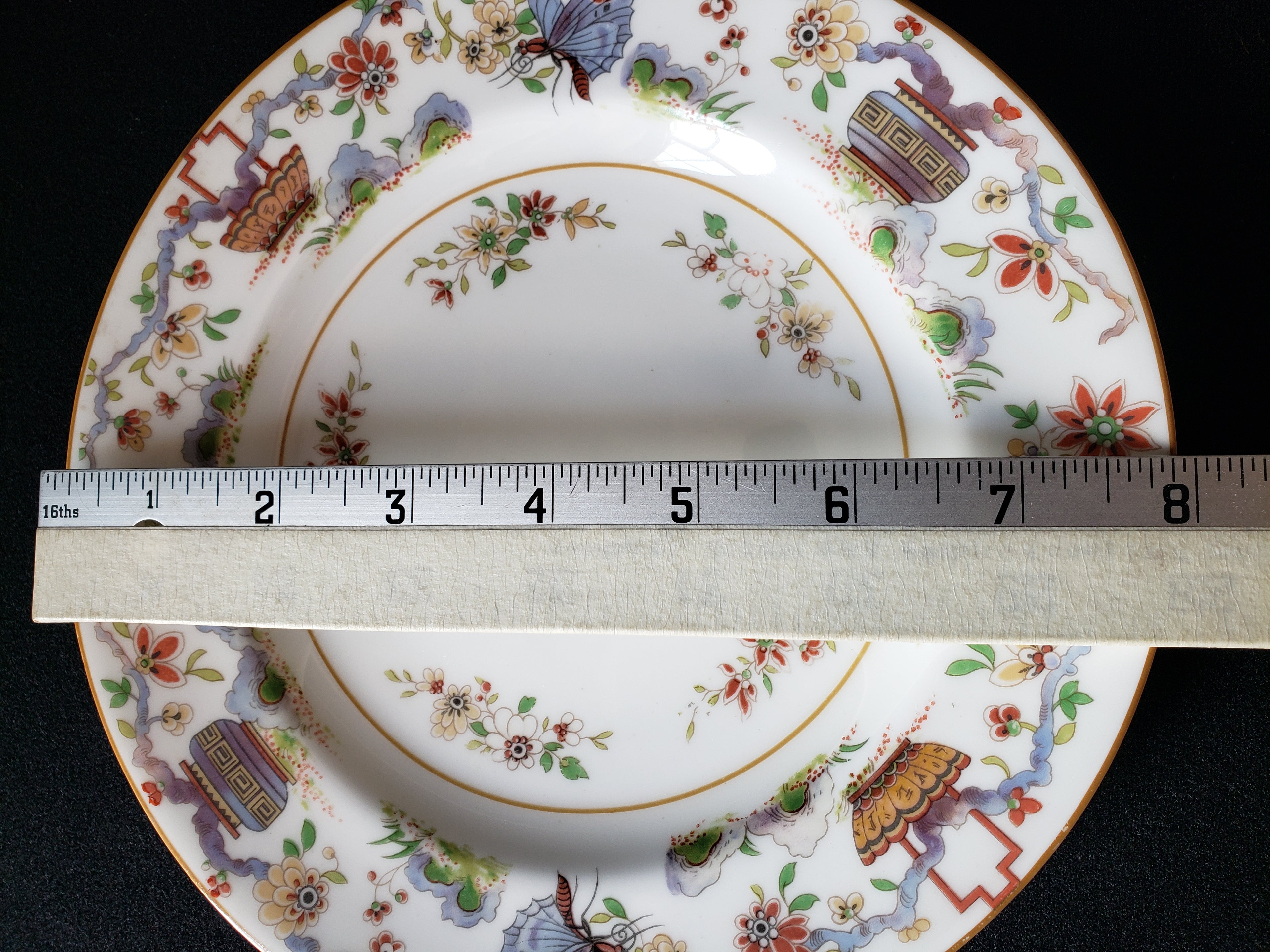 Vintage Royal Worcester Higgins Seiter Butterfly Salad Plate 8" (lot 2122)