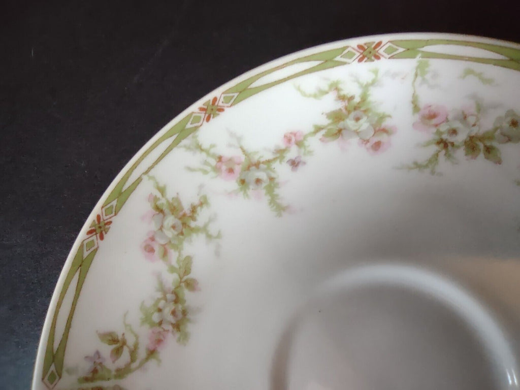 Haviland Limoges France Saucer Plate Gold Trim Pink Rose (lot 554)