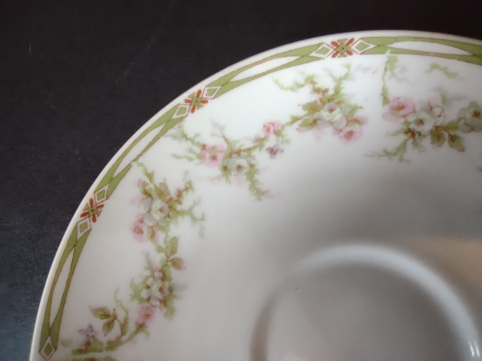Haviland Limoges France Saucer Plate Gold Trim Pink Rose (lot 554)