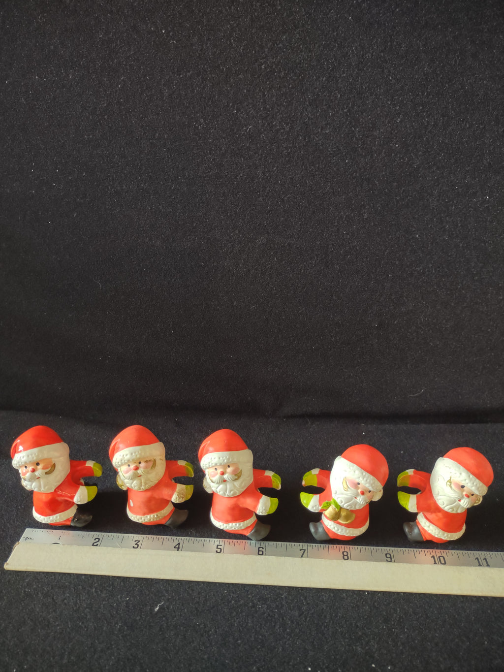 Christmas Santa Claus Candle Crawlers 3 Right 2 Left Set Of 5 (Lot 4333)
