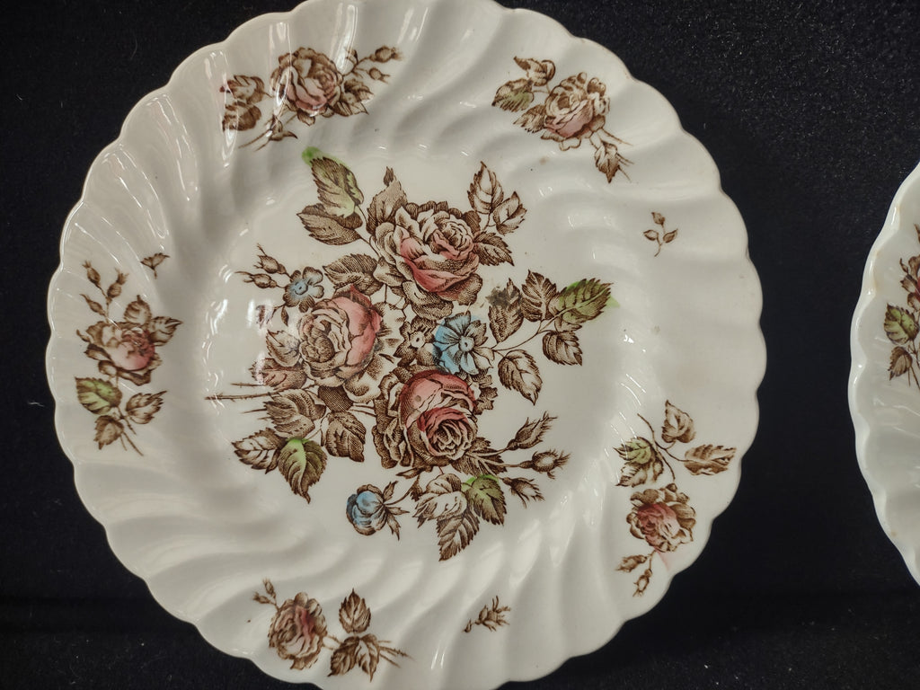 Vintage Johnson England Ironstone Devon Sprays Small 6-1/2" Plate x 4 (lot 5599)