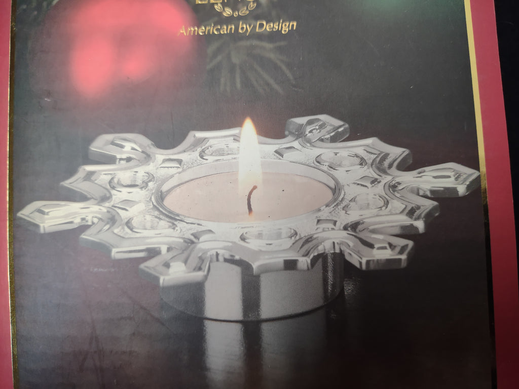 Christmas Lenox Snowflake Votive Tea Light Holder Silverplated (lot 1666)
