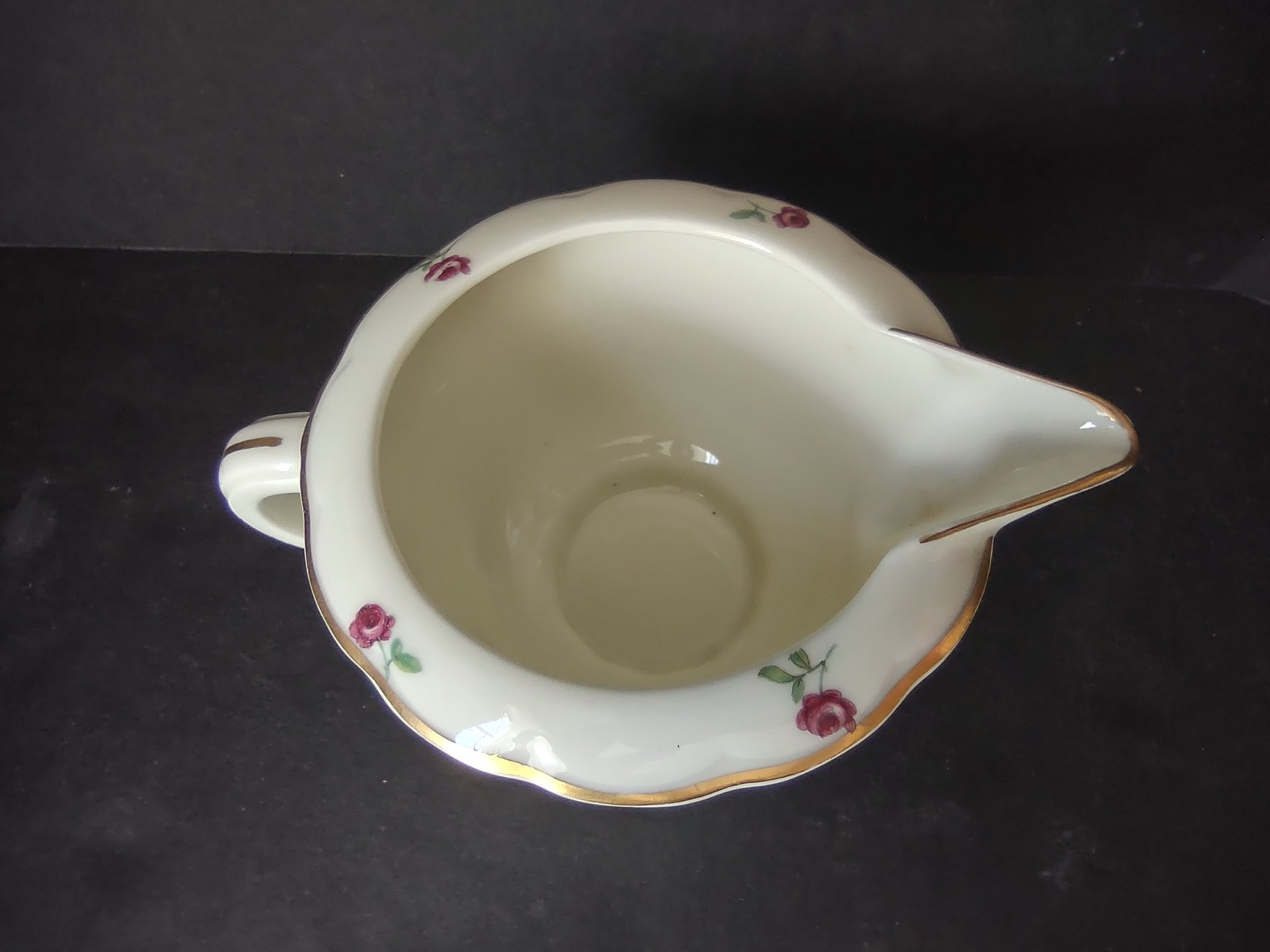 Haviland Limoges Creamer Pitcher Peony Flower Cream (lot 930)