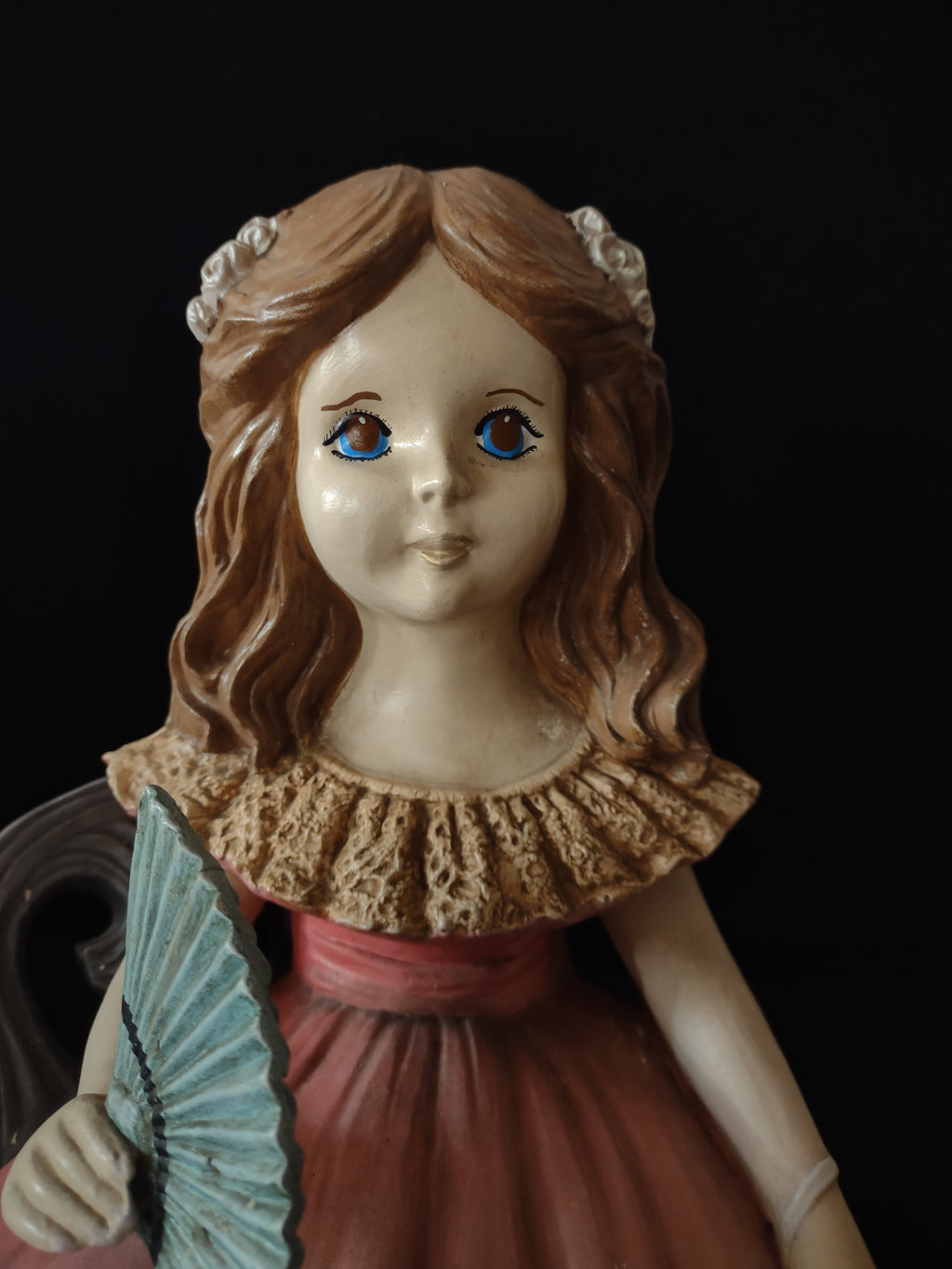 Vintage Ceramic Young Girl Pink Dress Bench (Lot 3721)