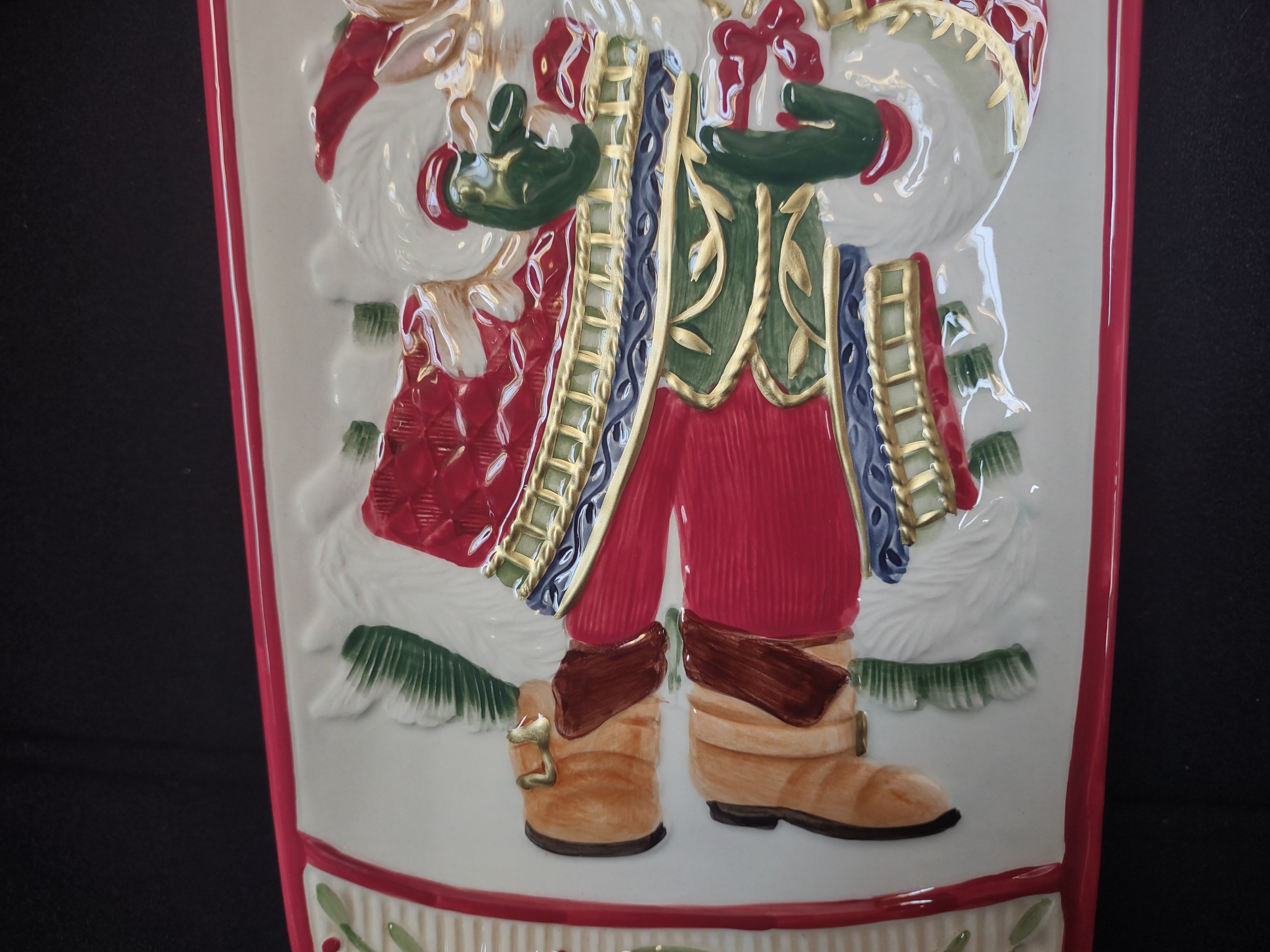 Fitz and Floyd Santa's Forest Friends Christmas Serving Tray (lot 1527)