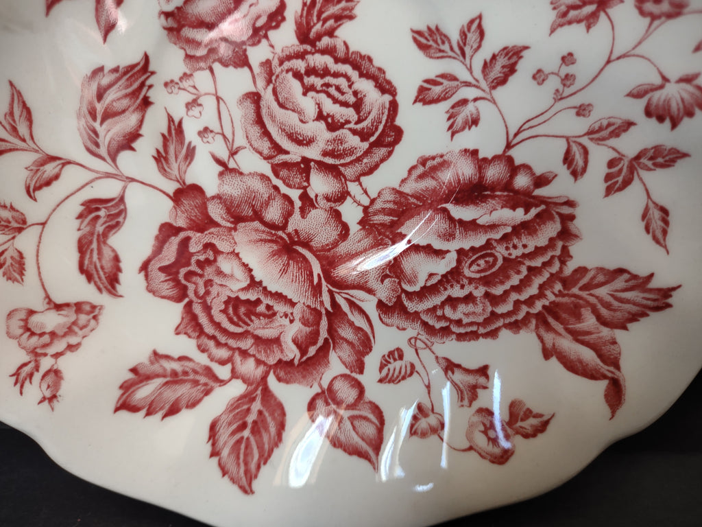 Vintage Ironstone Elizabeth Red England Johnson Bros Saucer (lot 5648)