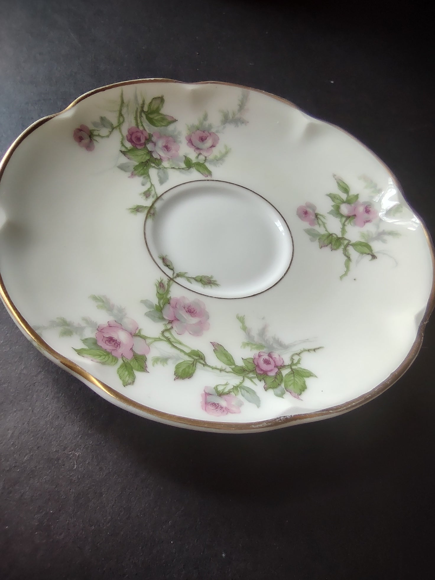 Vintage French Chic Haviland Limoges White Jewel Saucer 5-3/4" Floral (lot 807)