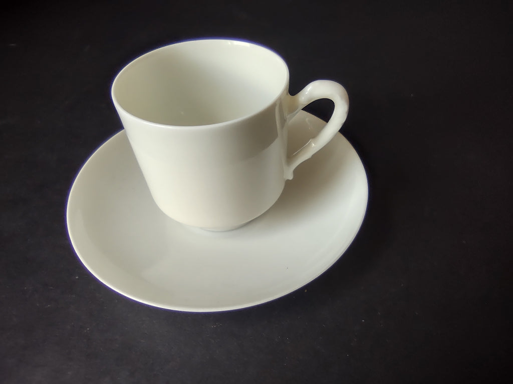 Haviland France Limoges Demitasse Cup and Saucer Plain White (lot 1027)