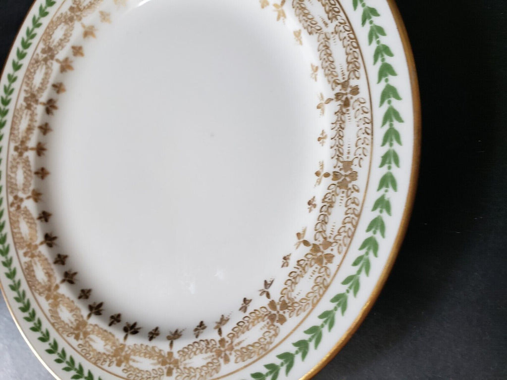 JP Limoges France Gold Trim Green Laurel 6-1/4" Bread/Butter Plate (588)