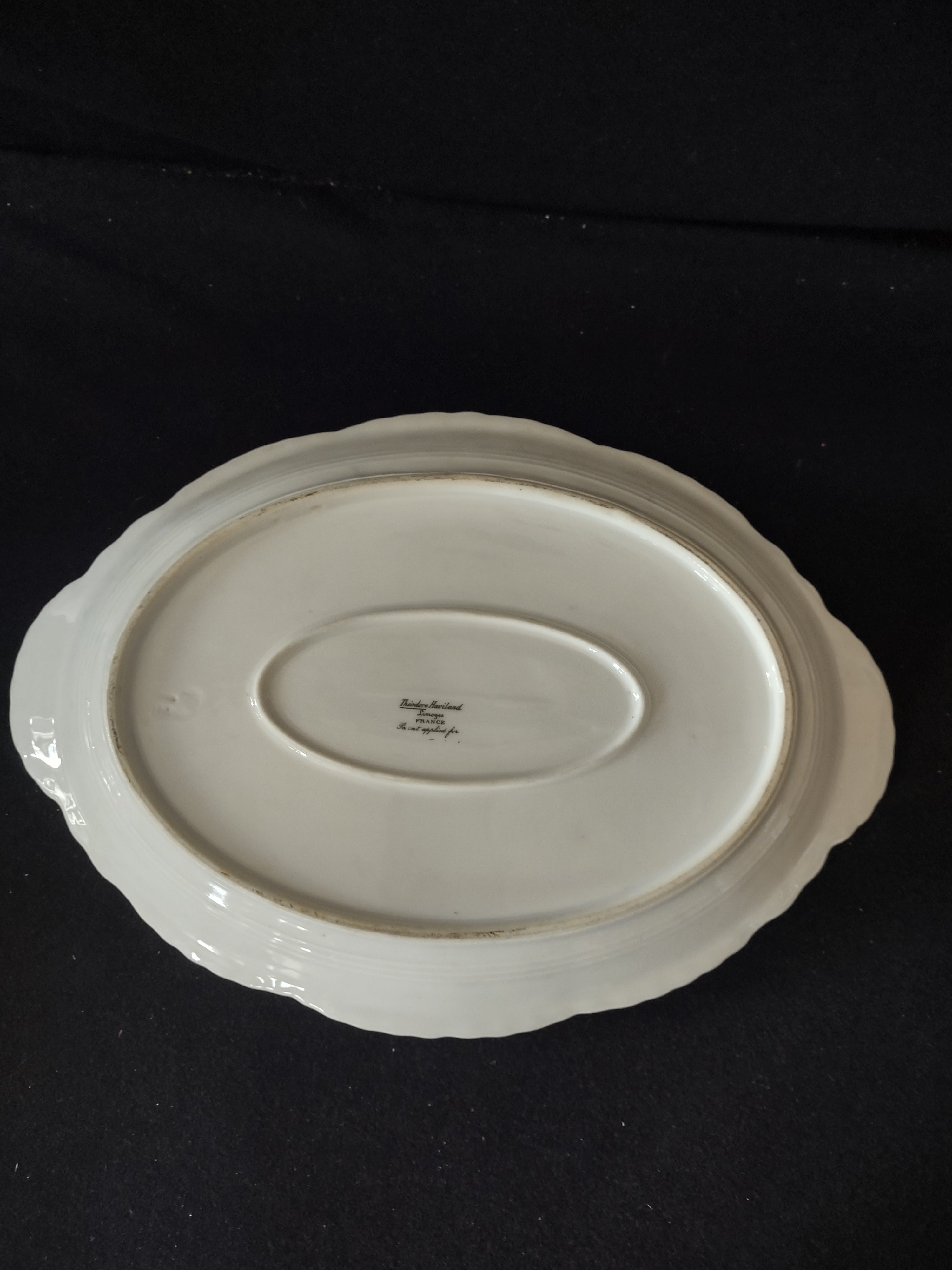 Antique Theodore Haviland Limoges Pink Floral Oval Serving Platter (Lot 3867)