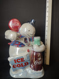 Coca Cola Snowman Coke Bottle Ice Cold Cookie Jar IMPERFECT (lot 2421)
