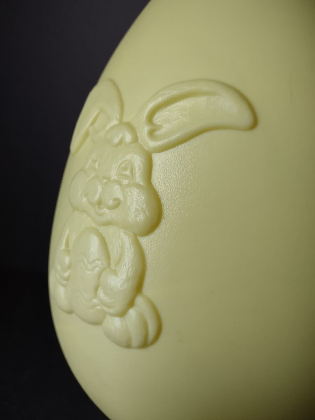Vintage Blow Mold Easter Egg Yellow with Bunny 13" tall (lot 1470)