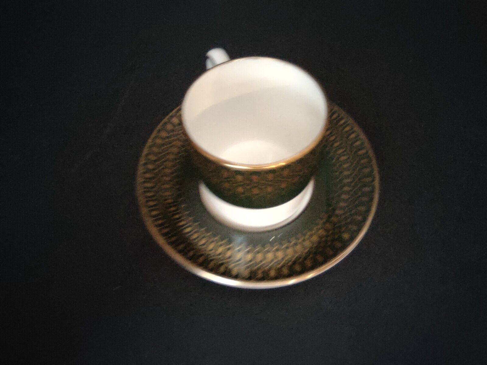 Vintage Coalport Chateau Demitasse Cup Gold Trim Green (lot 513)