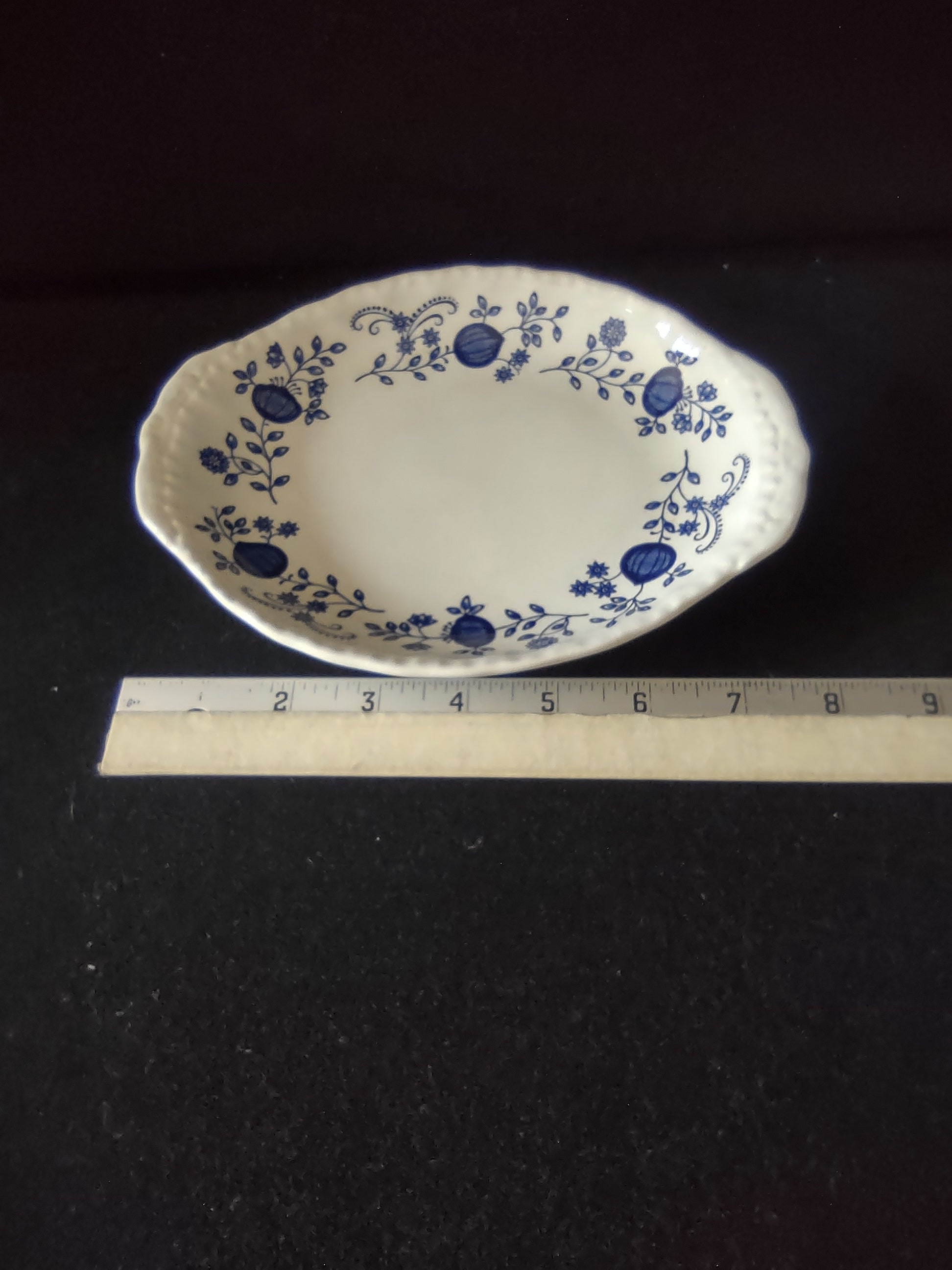 Vintage Enouch Wedgwood Blue Heritage Small Serving Dish Ironstone England(5972)