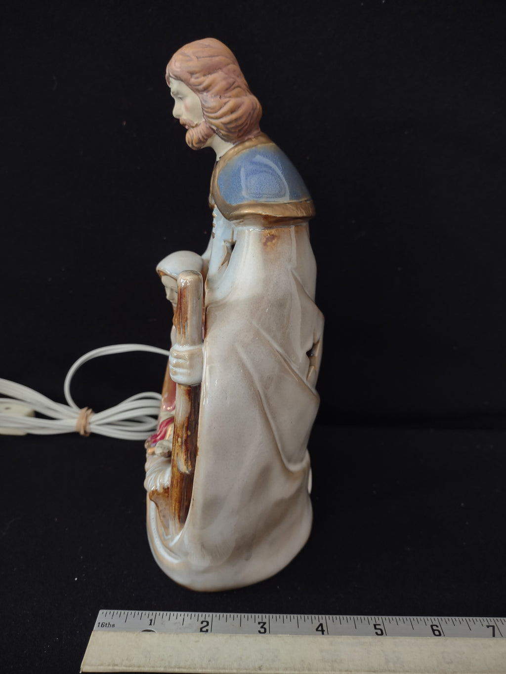 Vintage Lighted Ceramic Joseph Mary Jesus Nativity Christmas (Lot 3615)