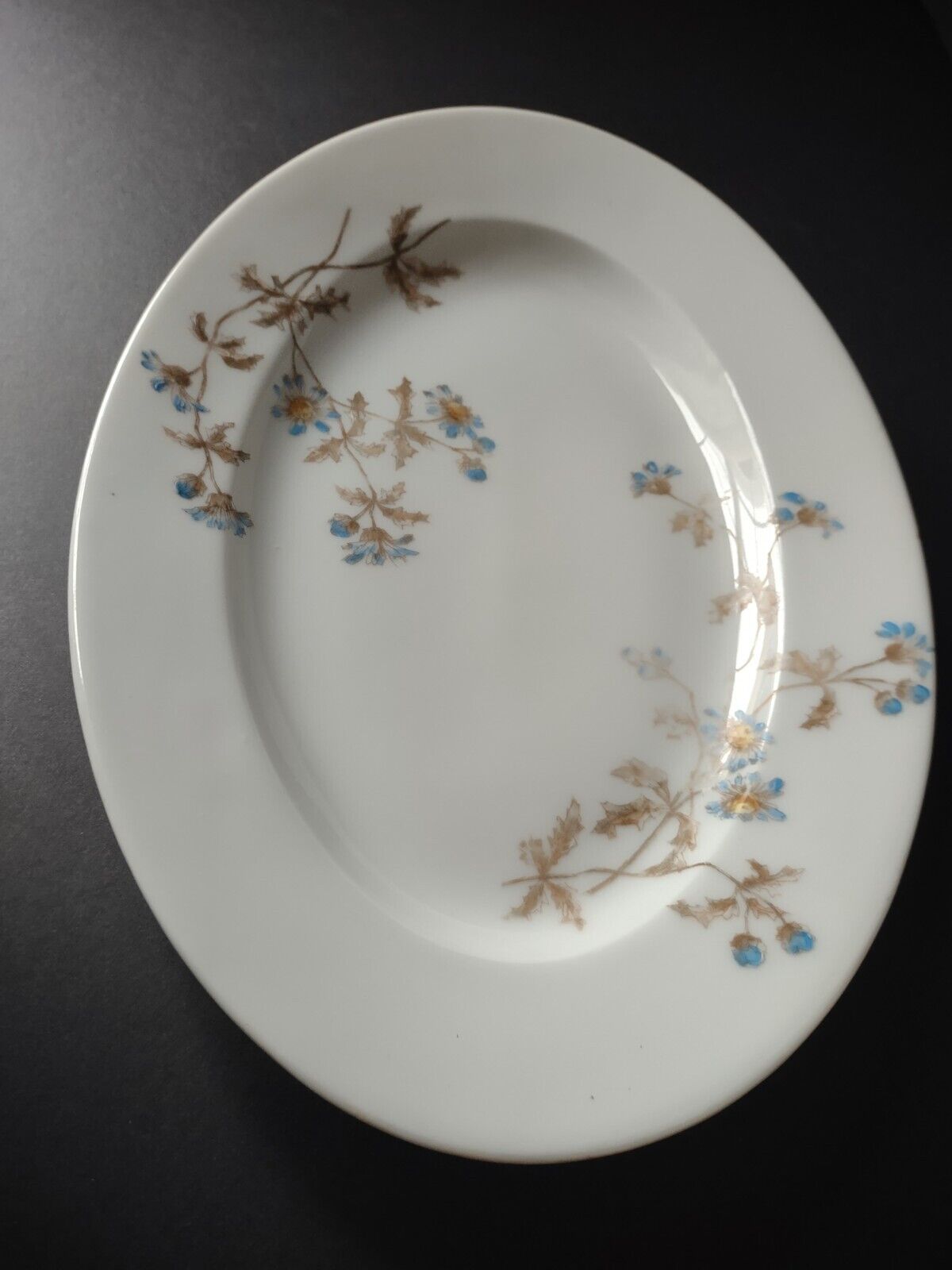 Haviland Limoges CFH/GDM Turkey Serving Platter 14-1/4" Blue Flower (lot 344)