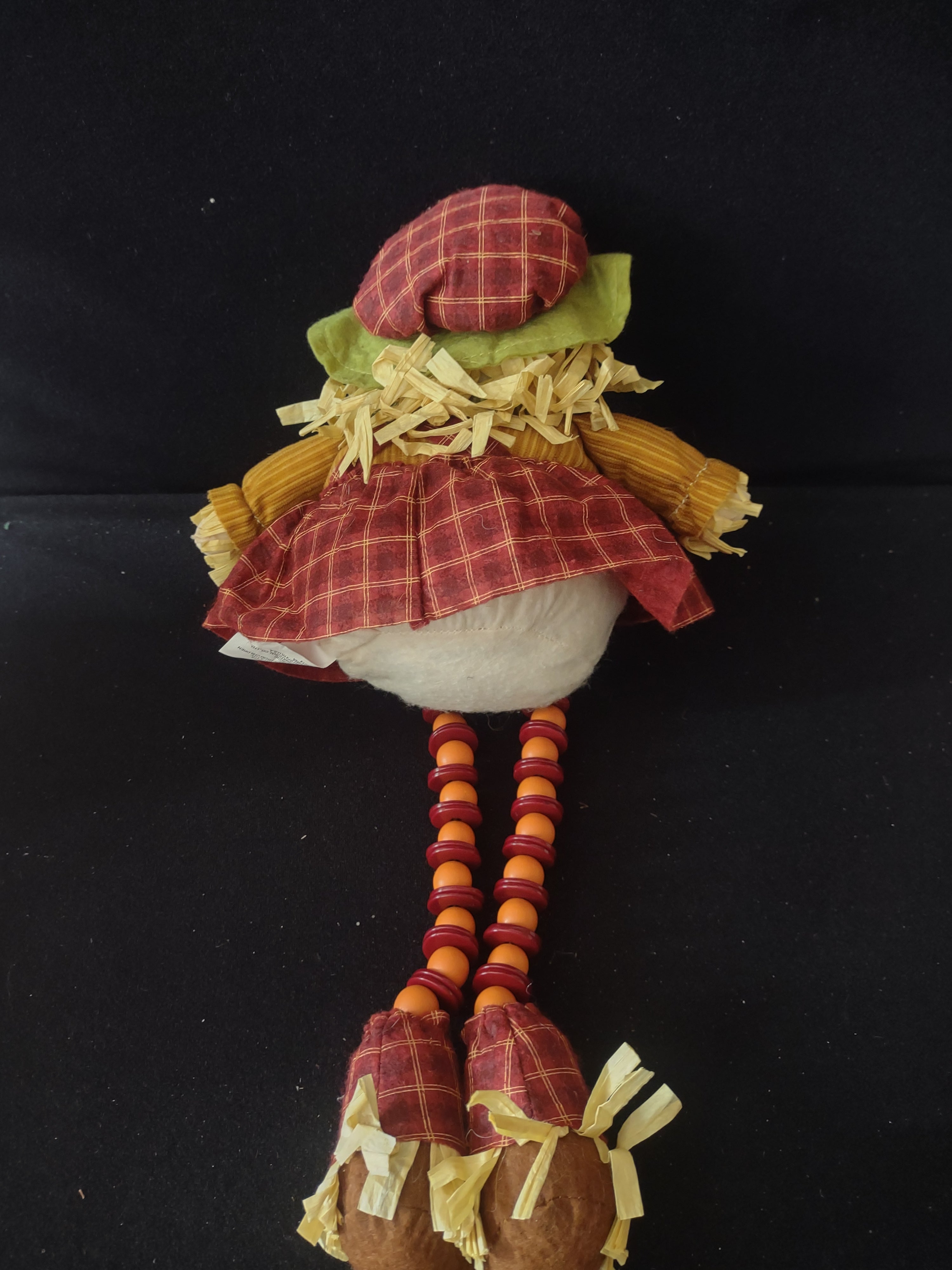 Vintage Thanksgiving/Halloween/Fall Seated Scarecrows Set Of Two (Lot 3375)