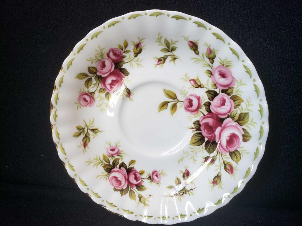 Vintage Royal Albert Bone Flower of the Month Roses Saucer ONLY (lot 2012)