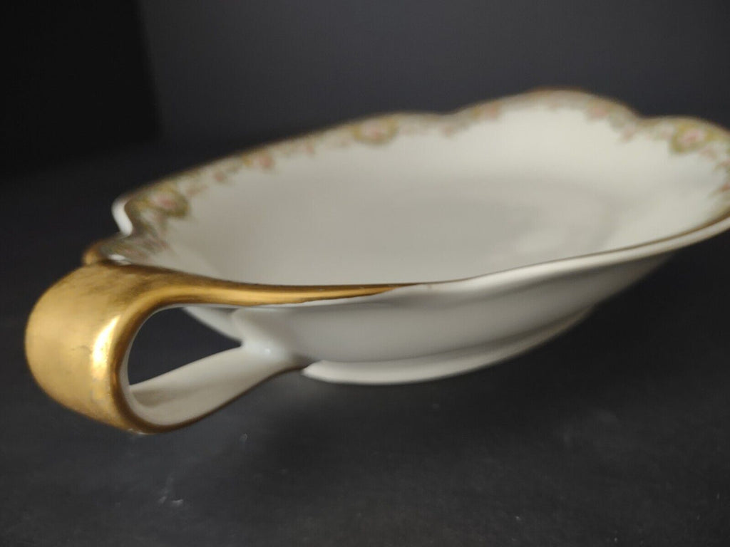 Haviland Limoges France Serving Bowl 12" x 8" Rose Design (lot 608)