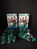 Red Christmas Mini Lights 100 x 4 Green Wire Strings (lot 3424)