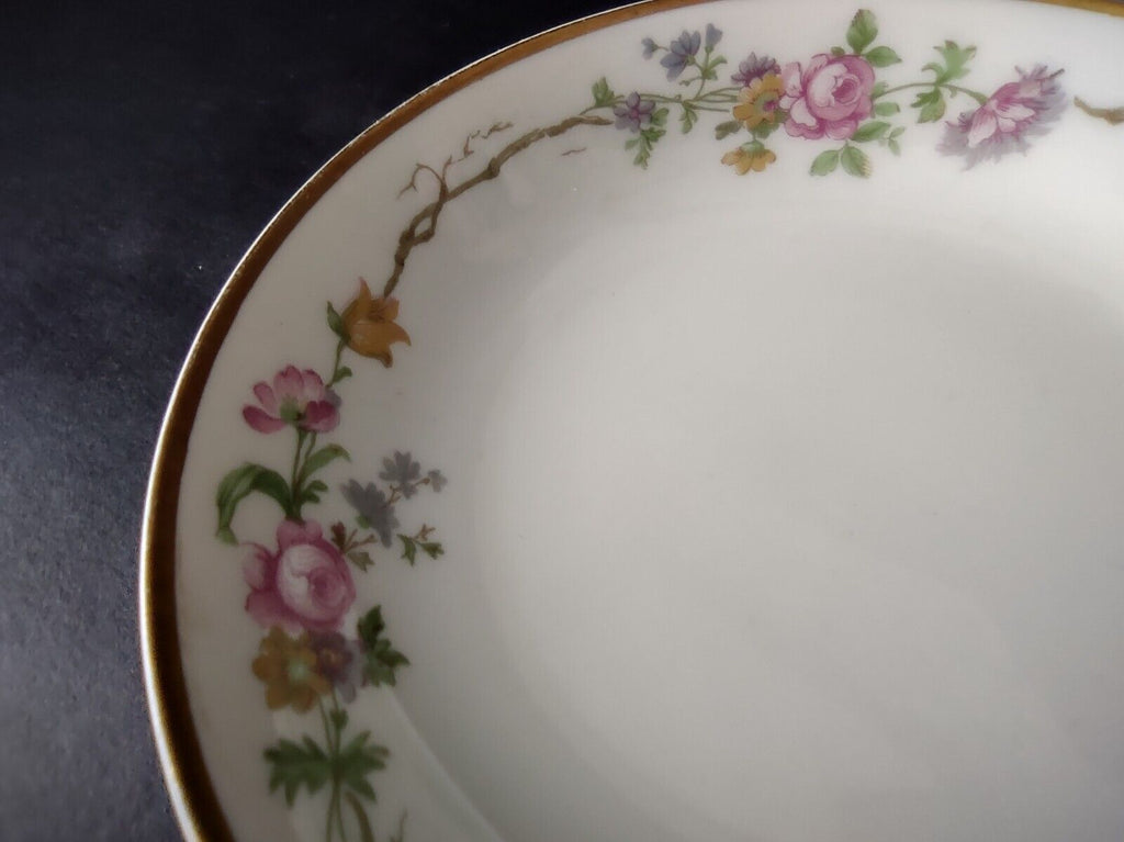 Vintage GDA Limoges Gold Coupe Cranberry Bowl 5" French Chick Cottage (lot 692)