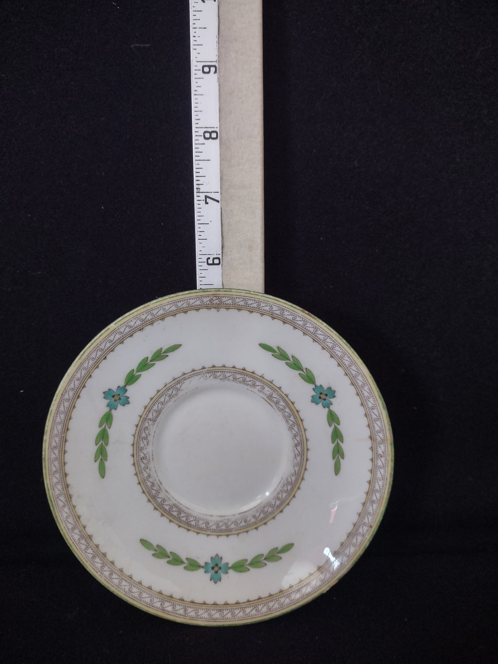 Vintage Minton Kent Saucer Bone China Green Turquoise Brown (Lot 5457)