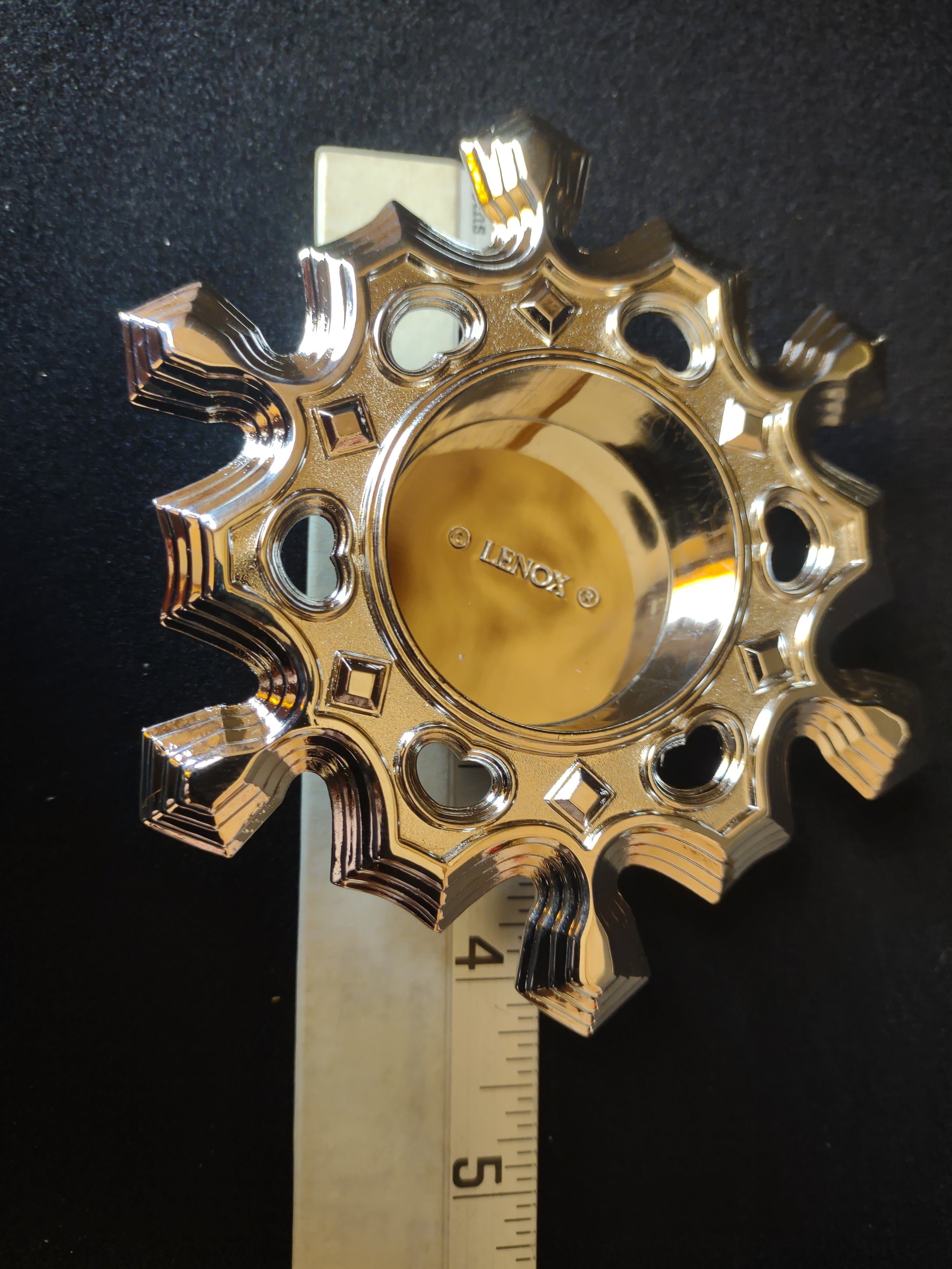 Christmas Lenox Snowflake Votive Tea Light Holder Silverplated (lot 1666)