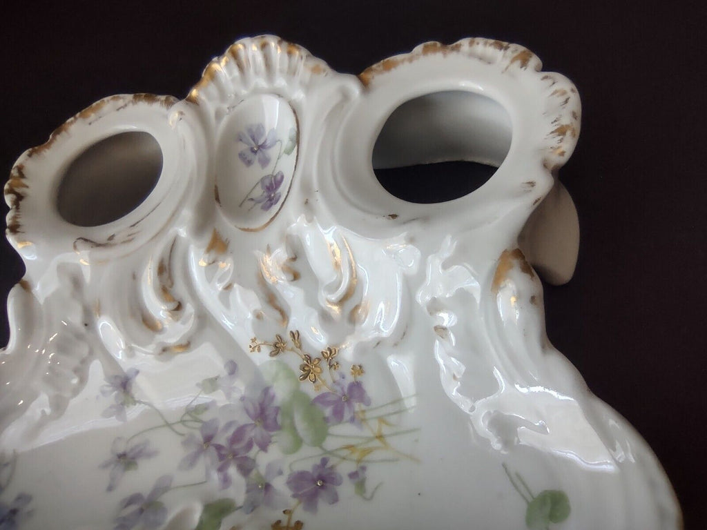 AK CD Limoges France Inkwell Forget me nots Gold Trim (lot 1148)