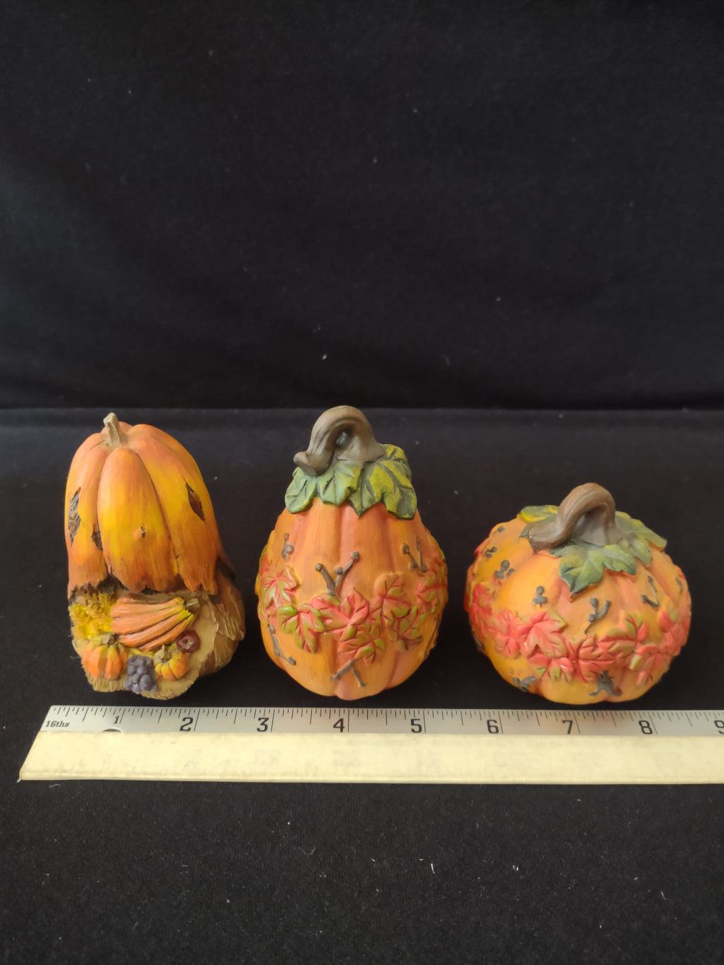 Autumn Fall Thanksgiving Resin Decorated Pumpkins (Lot 3257)